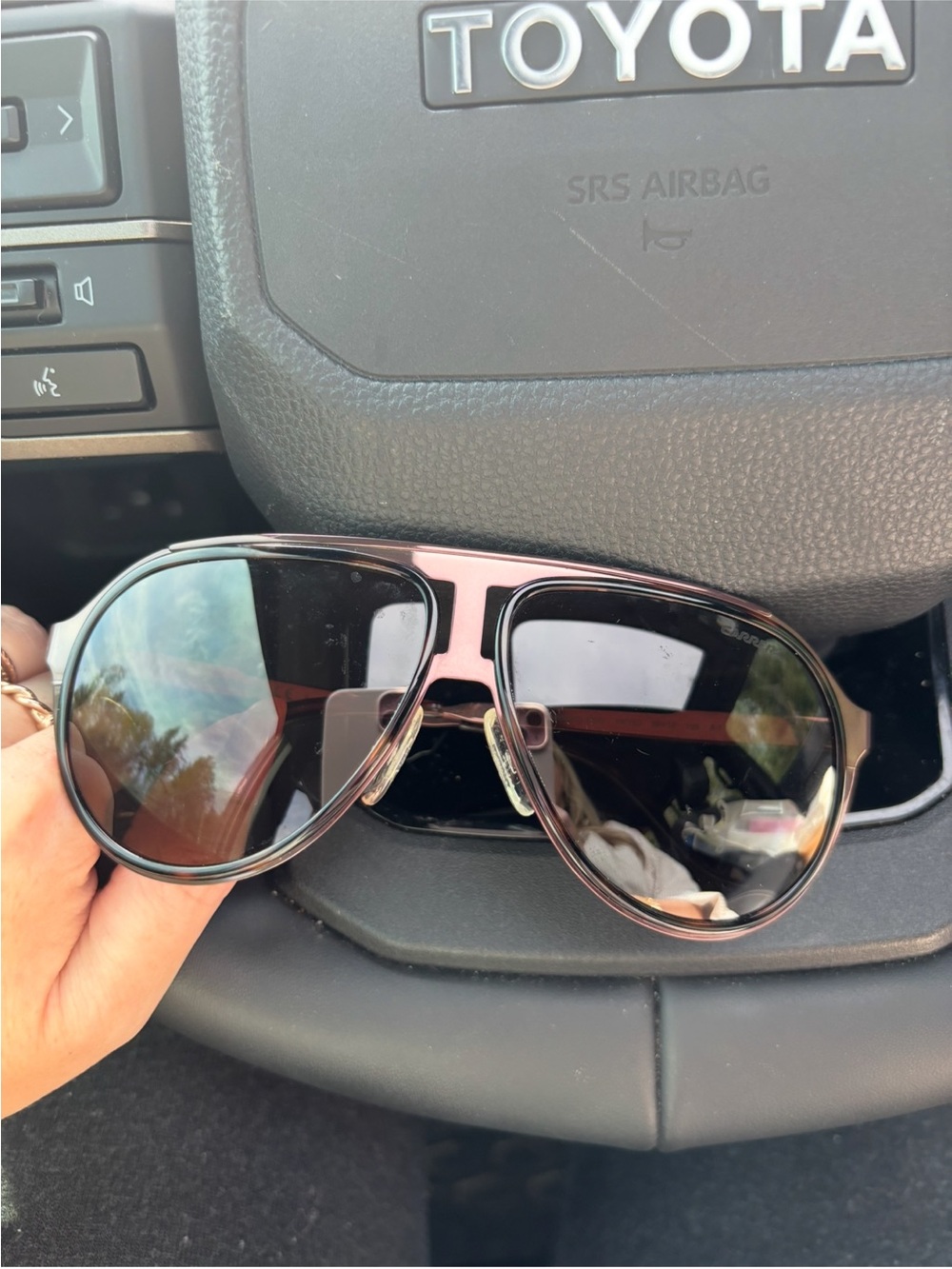 Carrera Aviator Sunglasses in Black and Pink